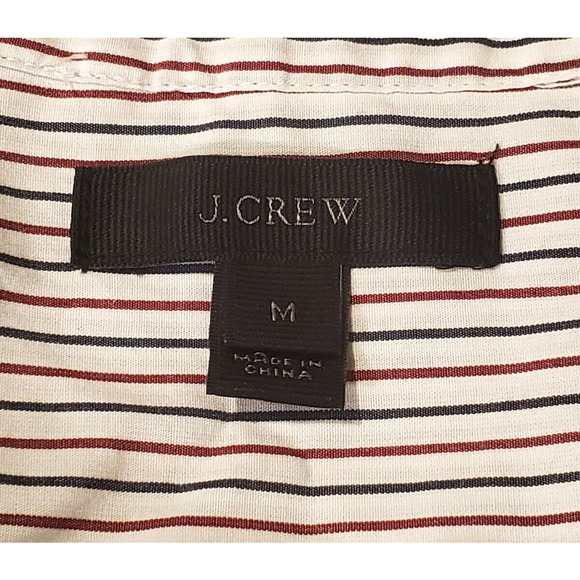 J Crew Embroidered Tunic Blouse Long Sleeve Hippie Boho Striped Tie Women Medium - Picture 5 of 6